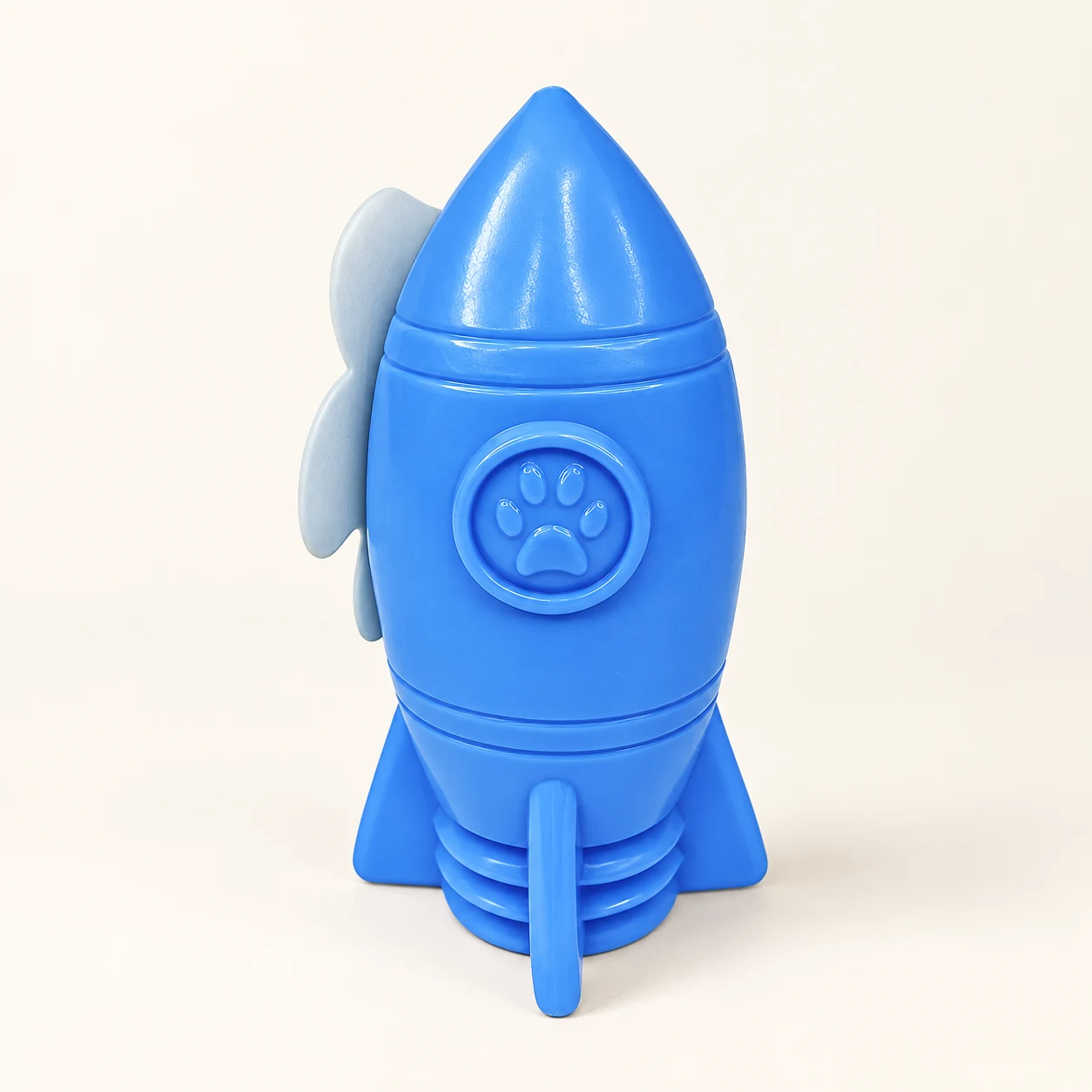 Brinquedo Porta Petisco Ração Foguete Interativo para Cães - Azul
