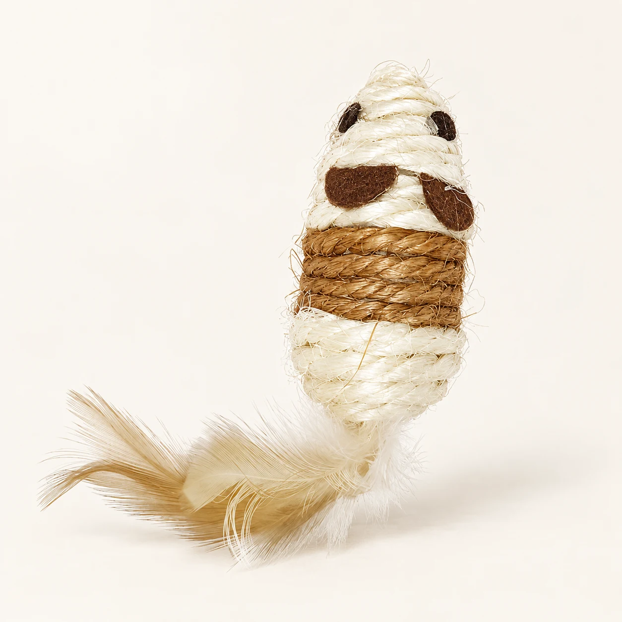 Brinquedo Ratinho Sisal com Penas para Gatos